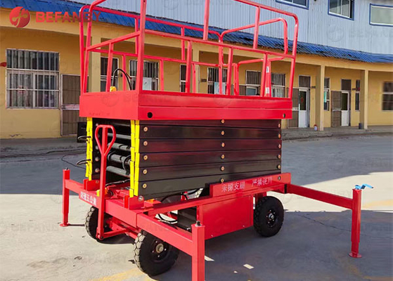 Hand Push Mobile Rough Terrain Scissor Lift Table Aerial Working
