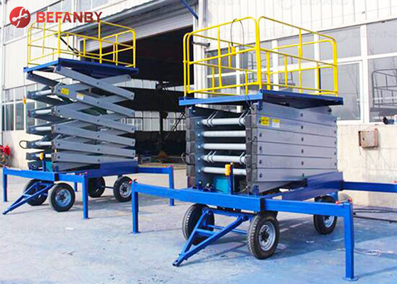 Hand Push Mobile Rough Terrain Scissor Lift Table Aerial Working