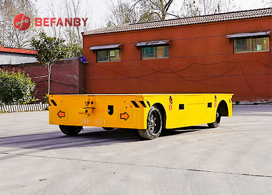 55T Heavy Capacity Trackless Transfer Cart with Rubber Wheel Design and Customized Car Size for Factory Use