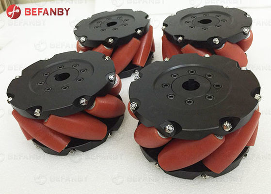 360 องศา 380 มม 15 นิ้ว Mecanum ล้อล้อทุกทิศทางสําหรับ AGV Trolley