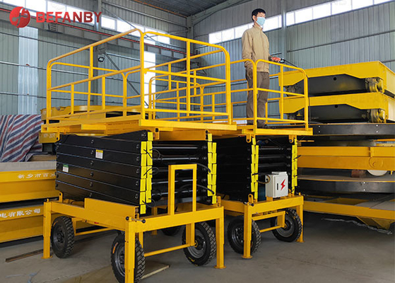 Hand Push Mobile Rough Terrain Scissor Lift Table Aerial Working