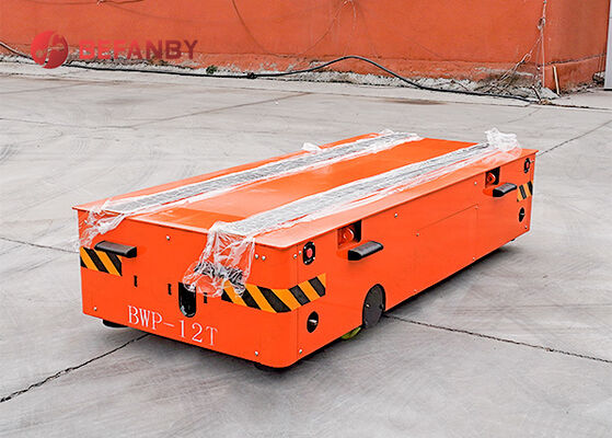 รถเข็นถ่ายโอนไร้รางขับเคลื่อนด้วยแบตเตอรี่ 12 ตัน พร้อมรีโมทคอนโทรลไร้สายสำหรับการขนถ่ายวัสดุในอุตสาหกรรม