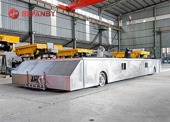 Custom Extended Size Sliding Contact Line Powered Rail Transfer Cart With 1-100T Load Capacity