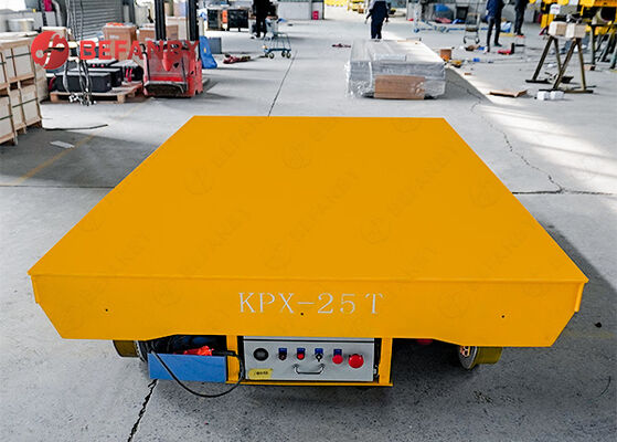 รถเข็นถ่ายโอนรางไฟฟ้าแบตเตอรี่ 25 ตัน พร้อมล้อเหล็กหล่อ สำหรับงานขนย้ายน้ำหนักมาก