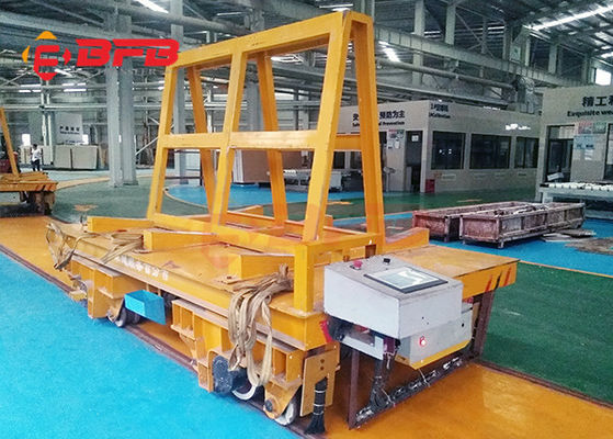 รถเข็นโอนแบตเตอรี่สตาร์ทที่เสถียรบนรางมอเตอร์ DC Flatbed รับประกัน 18 เดือน